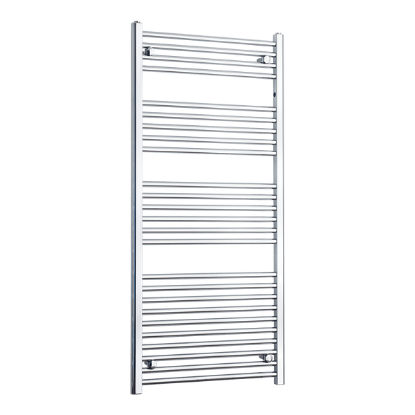 Without Valves 1400 x 550 Heated Straight Towel Radiator Chrome