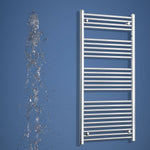 1400 x 550 Heated Straight Towel Radiator Chrome