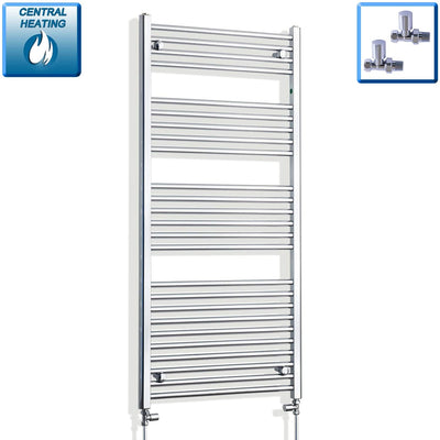 1400x650mm Heated Straight Towel Rail Radiator Chrome
