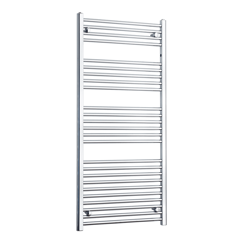 Without Valves 1400 x 650 Heated Straight Towel Rail Radiator Chrome