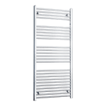 Without Valves 1400 x 650 Heated Straight Towel Rail Radiator Chrome