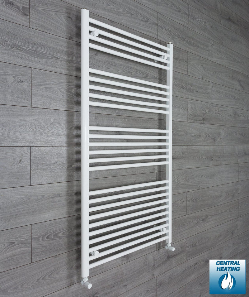 With Angled Valves 1400 x 750 Heated Towel Rail Radiator Flat White Central Heating