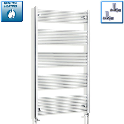 1400x800mm Heated Straight Towel Rail Radiator Chrome