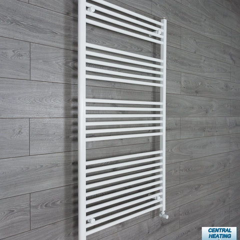 With Angled Valves 1400 x 800 Heated Towel Rail Radiator Flat White Central Heating