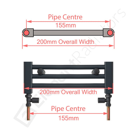 1400mm High x 200mm Wide Heated Towel Radiator Flat White