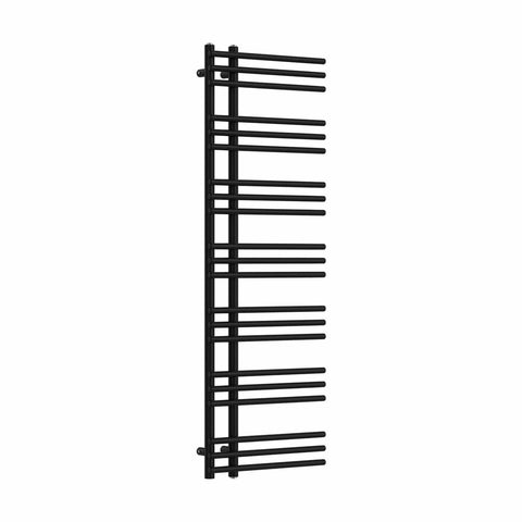 Without Valves 1500 mm High x 500 mm Wide Difta Heated Towel Radiator Flat Black