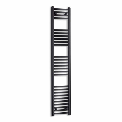 Without Valves 1600 mm High x 300 mm Wide Heated Towel Radiator Flat Black