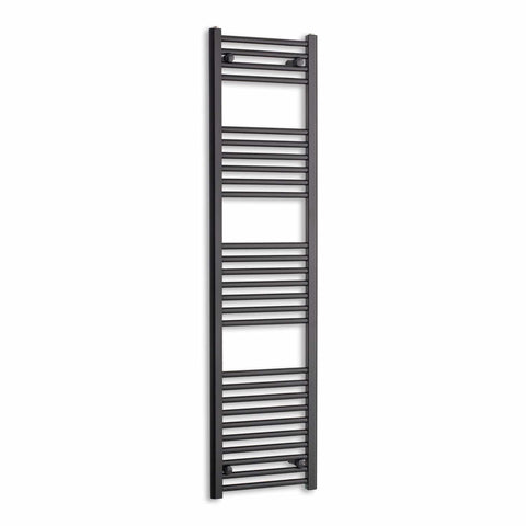 Without Valves 1600 mm High x 400 mm Wide Heated Towel Radiator Flat Black