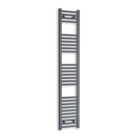 Without Valves 1600 x 300 Heated Straight Anthracite-Sand Grey Towel Rail