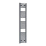 Without Valves 1600 x 300 Heated Straight Anthracite-Sand Grey Towel Rail