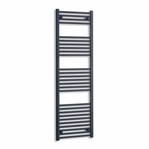 Without Valves 1600 x 550mm Wide Flat Black Towel Radiator