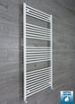 With Angled Valves 1600 x 750 Heated Towel Rail Radiator Flat White Central Heating