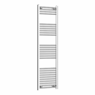 1600mm High x 400mm Heated Flat or Curved Chrome Towel Rail