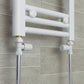 With Straight Inline Valves 1700 x 700 Heated Towel Rail Radiator Flat White Central Heating
