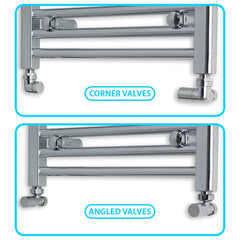 1744 x 500 Straight Heated Towel Radiator Chrome 25mm Tubes