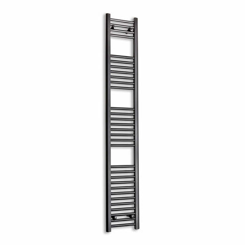 Without Valves 1800 mm High x 300 mm Wide Heated Towel Radiator Flat Black