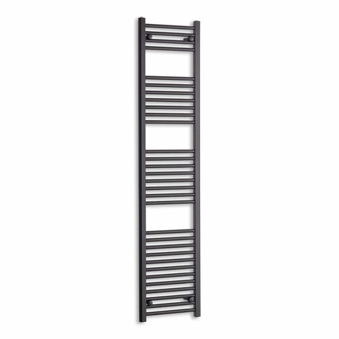 Without Valves 1800 mm High x 400 mm Wide Heated Towel Radiator Flat Black