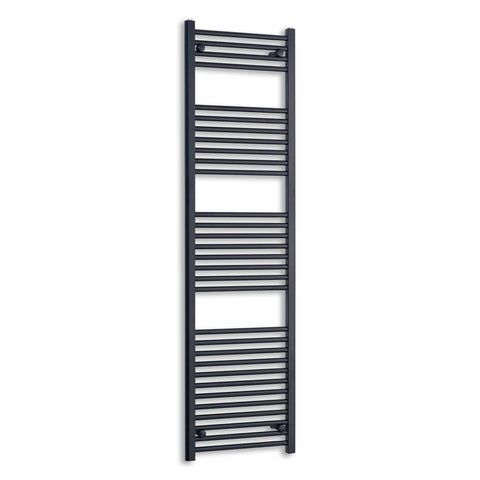 Without Valves 1800 mm High x 450 mm Wide Heated Towel Radiator Flat Black