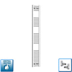 With Angled Valves 1800 x 250 Heated Straight Towel Rail Radiator Chrome