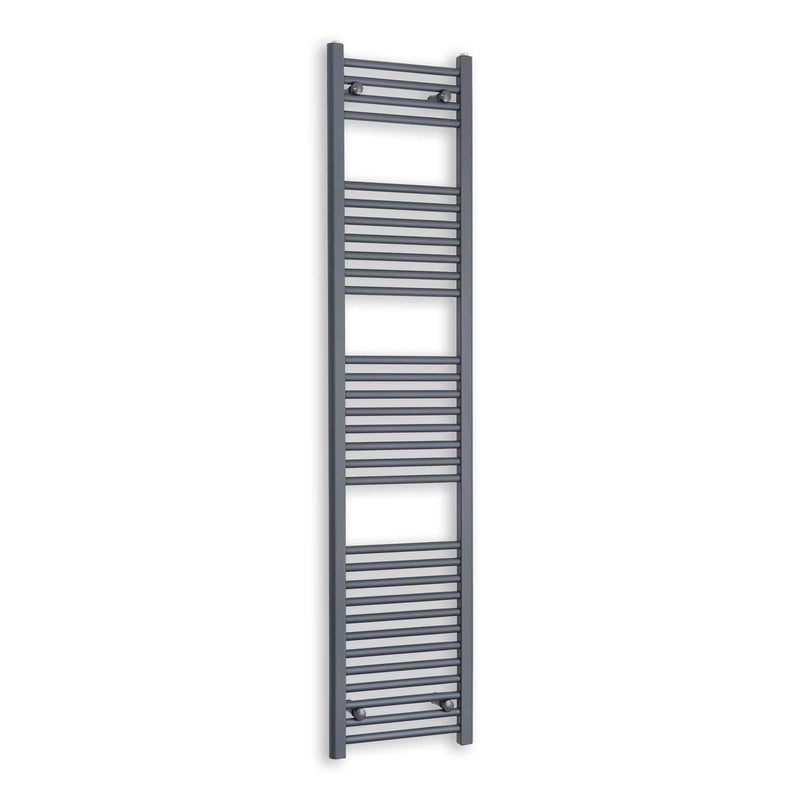 Without Valves 1800 x 500 Heated Straight Anthracite Towel Rail