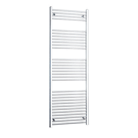 Without Valves 1800 x 550 Heated Straight Towel Radiator Chrome