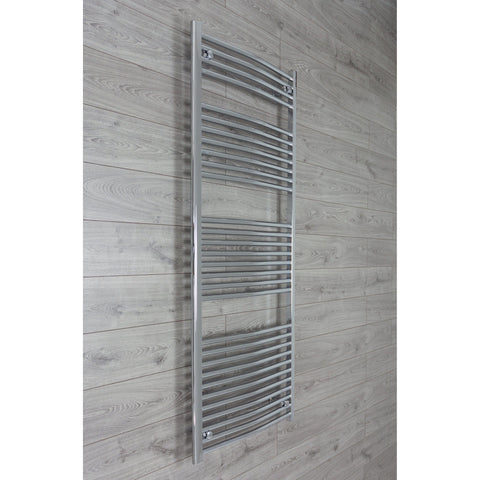 Without Valves 1800mm High 750mm Wide Heated Curved Towel Radiator Chrome