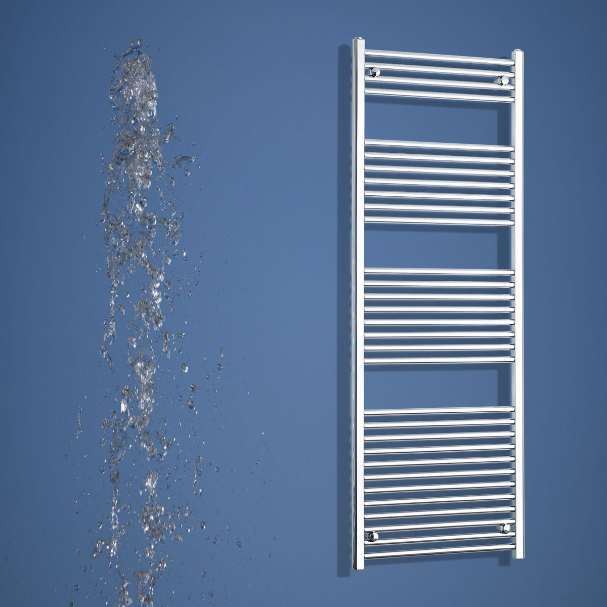 1800mm High 750mm Wide Heated Straight Towel Rail Radiator Chrome