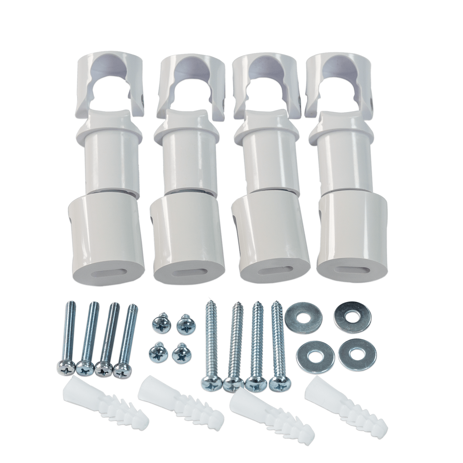 19mm White Clamp Brackets Towel Rail Flat Or Curved