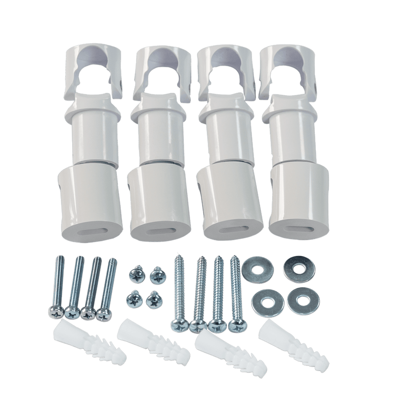 19mm White Clamp Universal Brackets Heated For Towel Rail