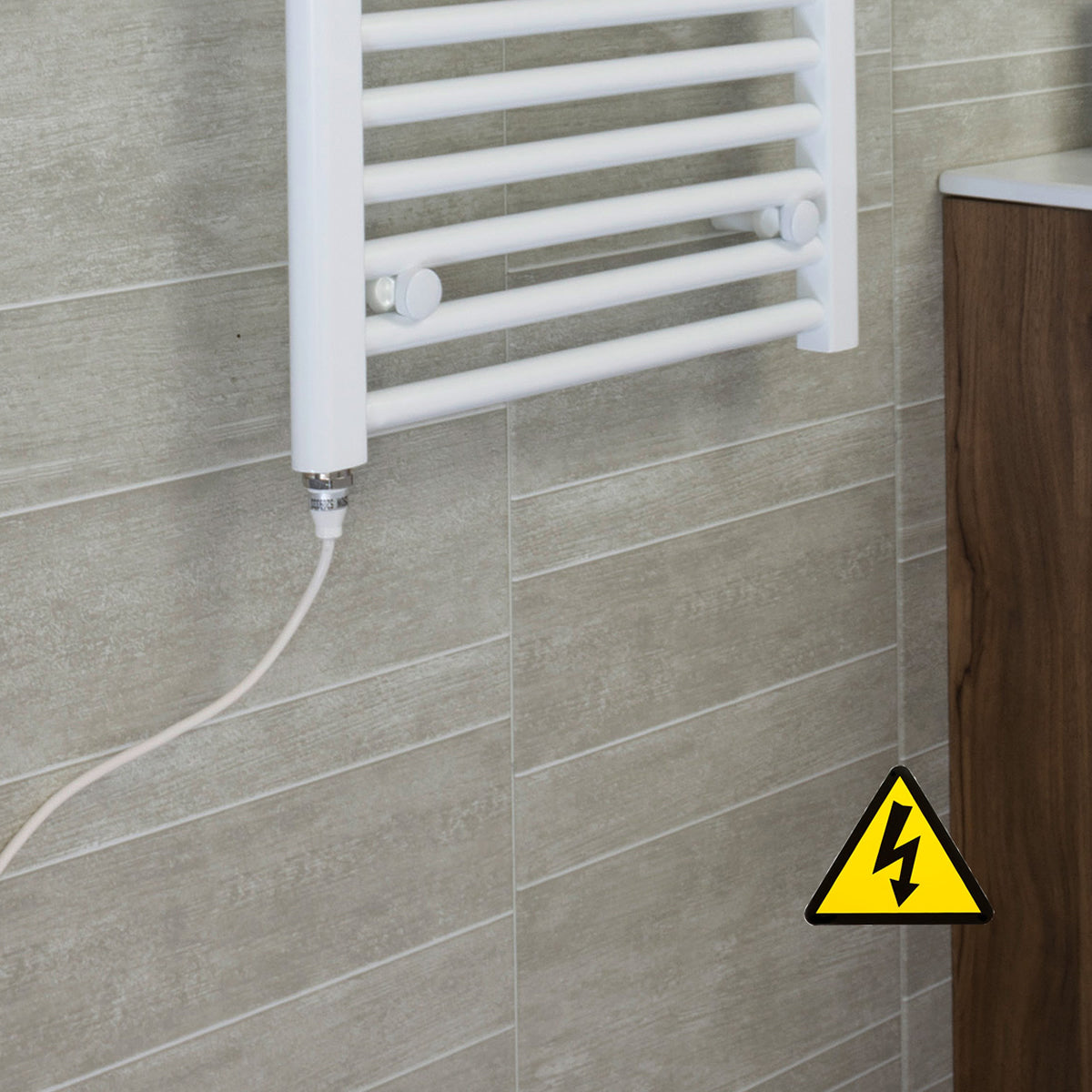 Heated Flat Towel Radiator White Central heating or Electric 4