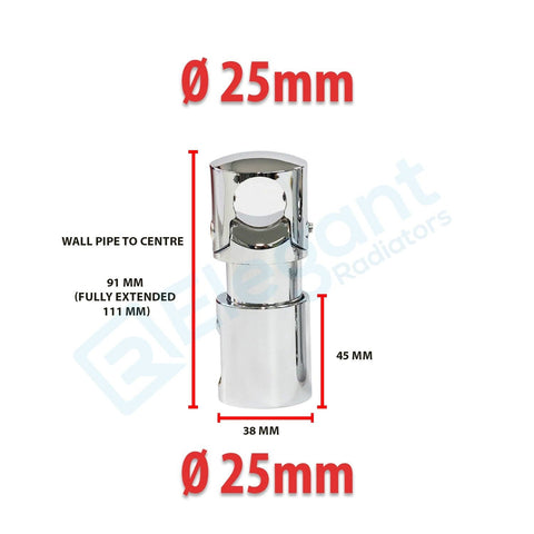 25mm Chrome Clamp Universal Brackets For Towel Radiator