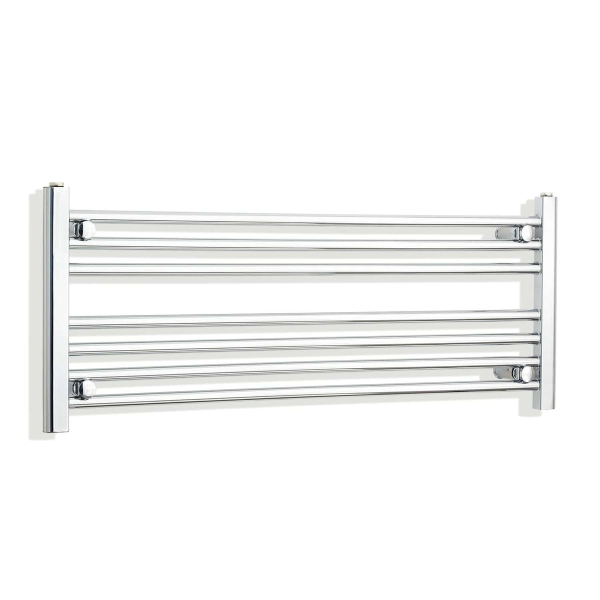 With Straight Inline Valves 400 mm High 1000 mm Wide Chrome Towel Rail Central Heating