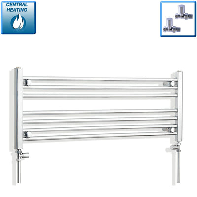 400 mm High 1000 mm Wide Chrome Towel Rail Central Heating