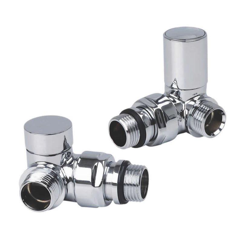 With Corner Valves 400 mm High 300 mm Wide Chrome Towel Rail Central Heating