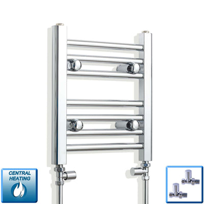 400 mm High x 350 mm Wide Heated Straight Towel Rail Radiator Chrome