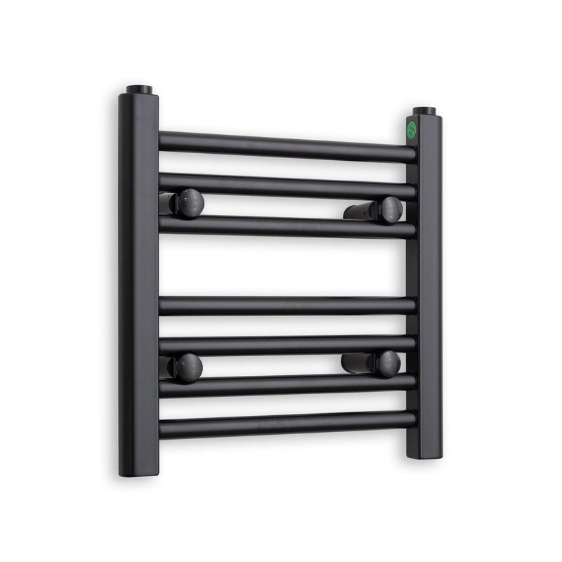 400 mm High 400 mm Wide Black Towel Rail Central Heating