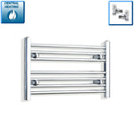 With Angled Valves 400 mm High x 600 mm Wide Heated Straight Towel Radiator Chrome