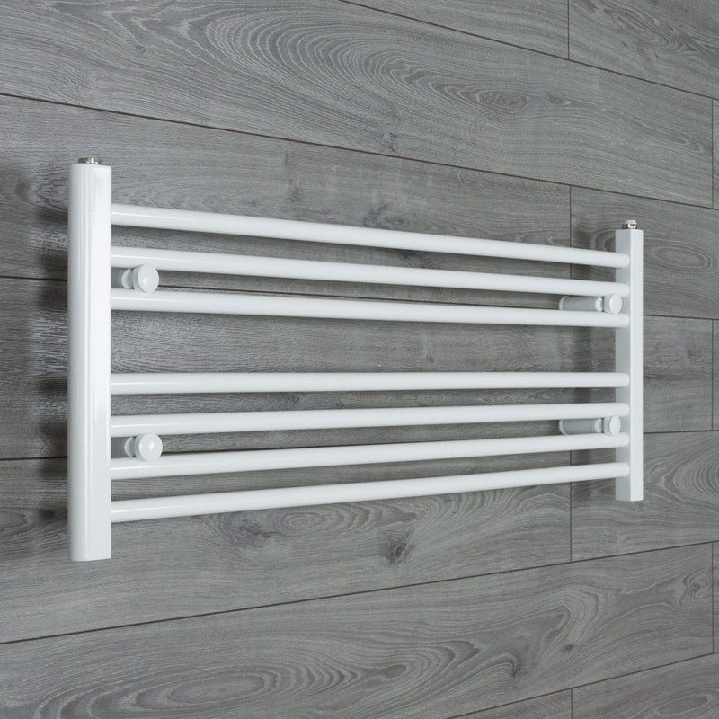 Without Valves 400 x 1000 Heated Towel Rail Radiator Flat White Central Heating
