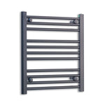Without Valves 600 mm High x 500 mm Wide Heated Towel Radiator Flat Black