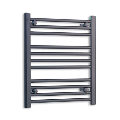 600 mm High x 500 mm Wide Heated Towel Radiator Flat Black