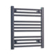 Without Valves 600 mm High x 500 mm Wide Heated Towel Radiator Flat Black