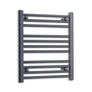 Without Valves 600 mm High x 500 mm Wide Heated Towel Radiator Flat Black