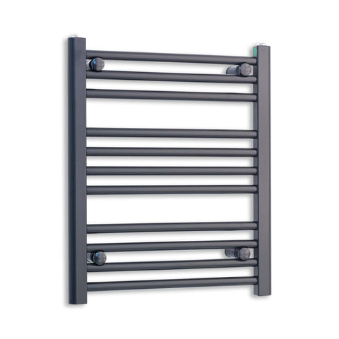 Without Valves 600 mm High x 600 mm Wide Heated Towel Radiator Flat Black