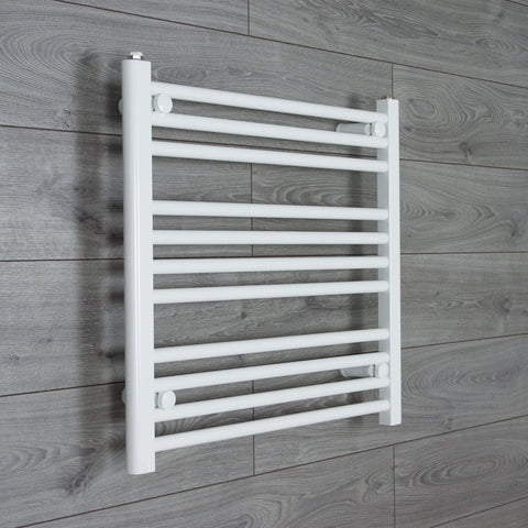 Without Valves 600 mm High x 600 mm Wide Heated Towel Rail Radiator Flat White