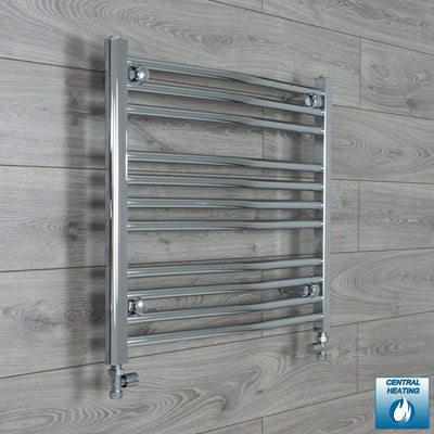 600 mm High x 700 mm Wide Heated Curved Towel Radiator Chrome