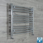 600 mm High x 750 mm Wide Heated Curved Towel Rail Radiator Chrome
