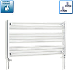 With Straight Inline Valves 600 x 1000 Heated Straight Towel Rail Radiator Chrome