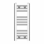 600 x 250 Heated Straight Towel Rail Radiator Chrome