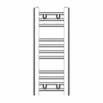 600 x 250 Heated Straight Towel Rail Radiator Chrome