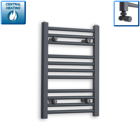 600 x 400 Heated Straight Anthracite-Sand Grey Towel Rail